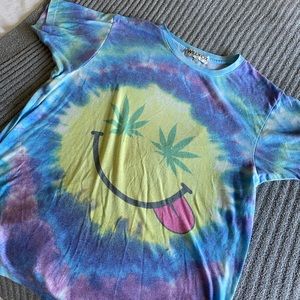 Wildfox Mr. Nice Guy Tie Dye Smiley Tee
